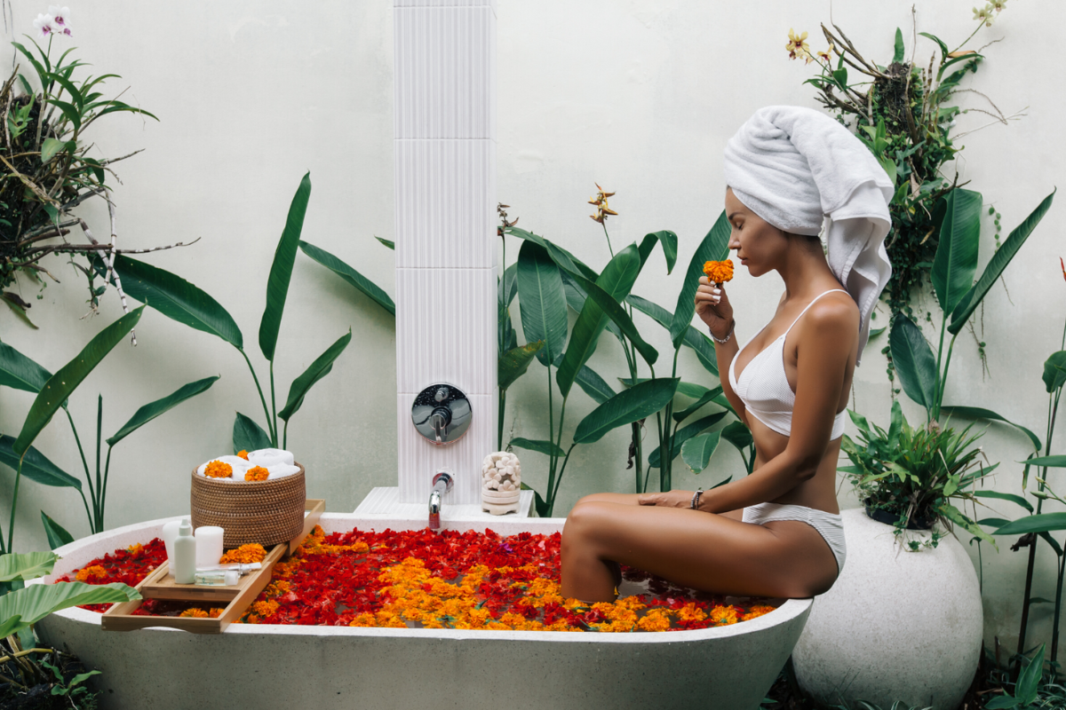 Balinese flower bath